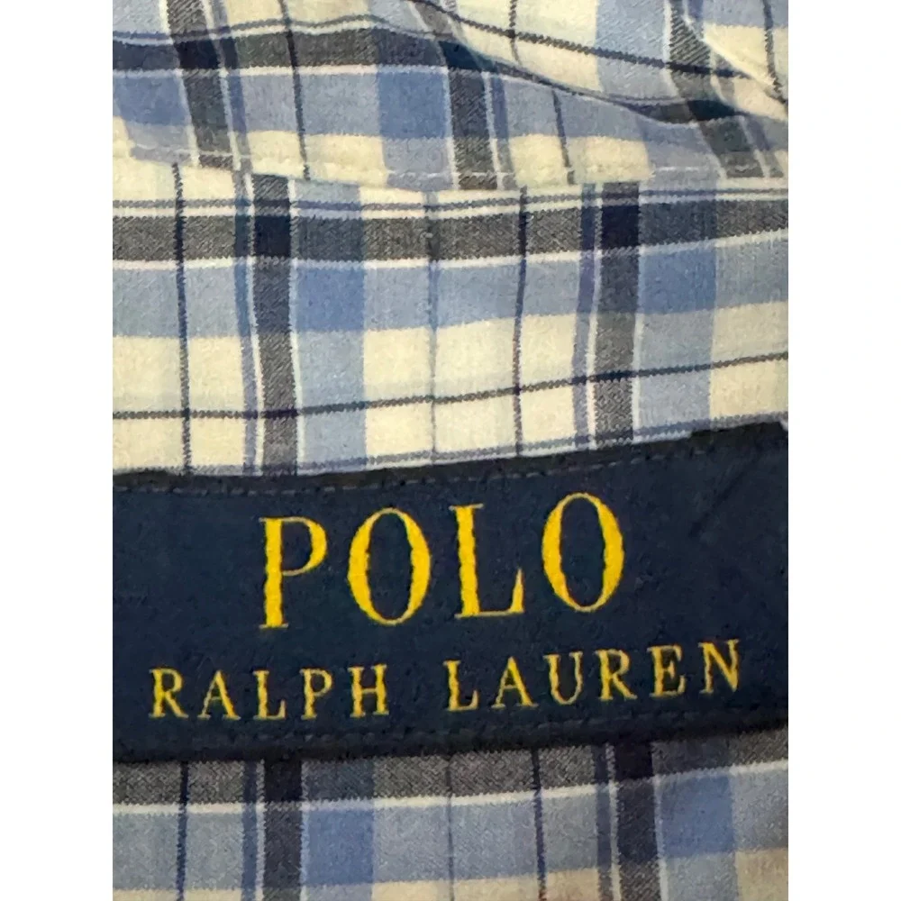 Polo Ralph Lauren Button Down Shirt Mens 3XLT Blue Plaid Stretch Big & Tall